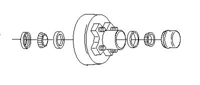 Hub kit and components for 2,000 lb axles